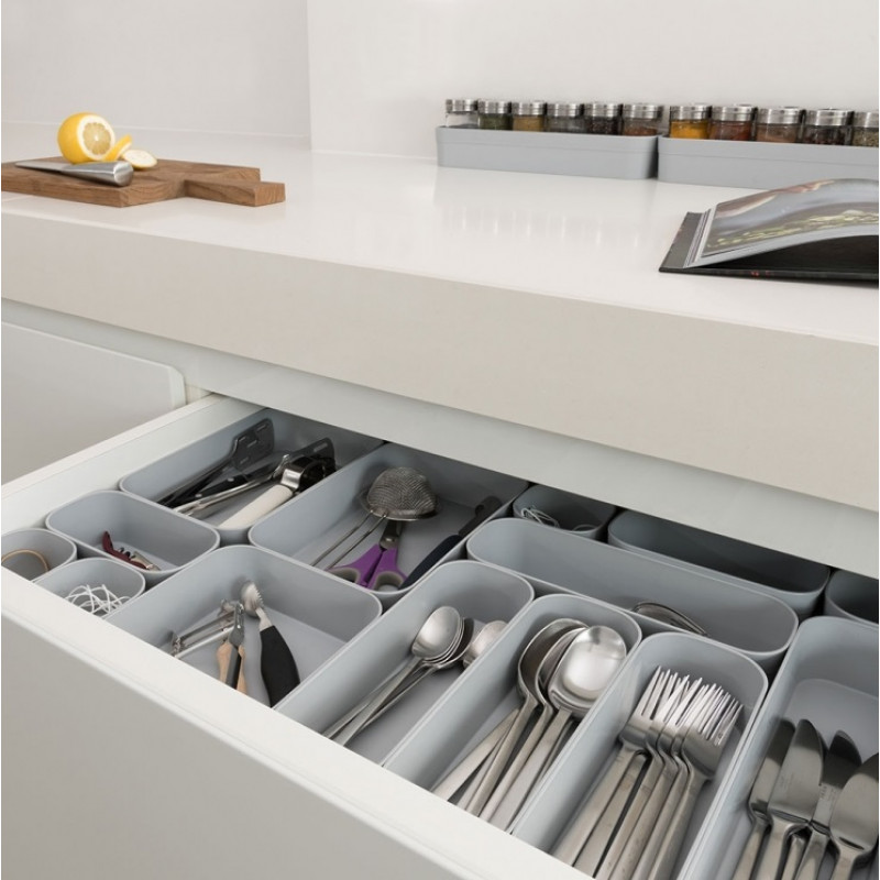 Curver Infinity Recycled XS Box-Trenner-Set, 3 Stk., 8x8x5 cm, grau