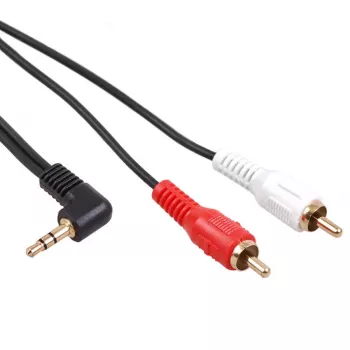 Maclean MCTV-824 Audiokabel 3,5 mm Mini-Klinke auf 2x Cinch, 1 m, schwarz
