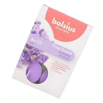 Bolsius True Scents Duft-Teelichter, Lavendel, 6 Stk.