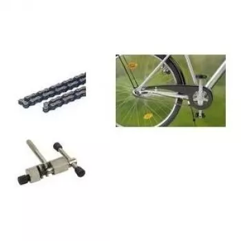 Fischer Fahrradkette 1/2 inch x 1/8 inch, 112 Glieder, für Fahrräder mit Nabenschaltung