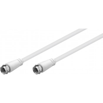 Goobay SAT-Antennenkabel (Klasse A+, >95 dB), 3-fach geschirmt, 5 m, Weiß - F-Stecker > F-Stecker (vollständig geschirmt)