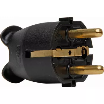Kopp Kunststoff-Sicherheitsstecker, für 3x1,5mm², schwarz