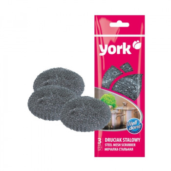 YORK Stahlgeflecht-Topfreiniger, 3 Stk.