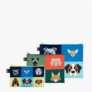 LOQI Stephen Cheetham Beutel-Set – Dogs & Cats (3 Stk.)