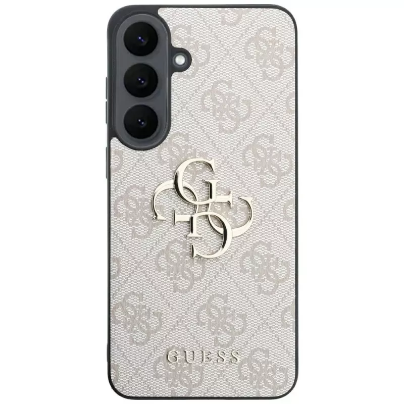 Guess Leather 4G Metal Logo Hülle für Samsung Galaxy S26 FE, Pink
