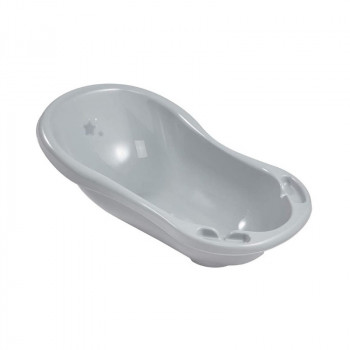 Keeeper Babybadewanne 84cm mit Stöpsel Maria Stars 84x49x29cm grau
