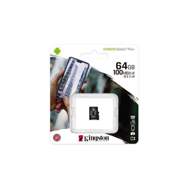 Kingston microSDXC-Speicherkarte 64 GB, UHS-I (SDCS2/64GBSP)