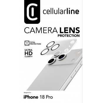 Cellularline Kameraobjektivschutz für iPhone 18 Pro, transparent