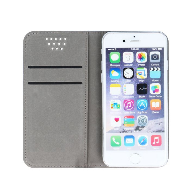 GreenGo Smart Magnet Universal-Wallet-Hülle für 5,5–5,7 Zoll Smartphones, Rot