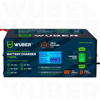 Wuber W14018 Mikroprozessor-Autobatterieladegerät, 10 A, 6-150 Ah, 2-24 V