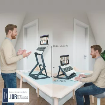 Leitz Ergo 2-in-1 Sitz-Steh-Laptopständer, Schwarz (65890089)