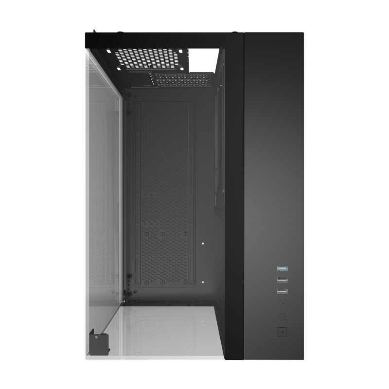 Darkflash TH285M Micro-ATX Computer-Gehäuse mit gehärtetem Glas, Schwarz