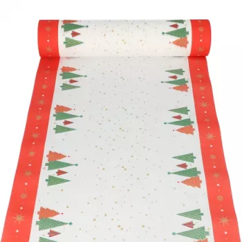 PAPSTAR Weihnachts-Tischläufer Plain Christmas Trees aus Airlaid, auf Rolle, Maße: (B)400 mm x (L)24 m