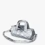 Wochentasche LOQI Metallic – Silber Puffy (medium)