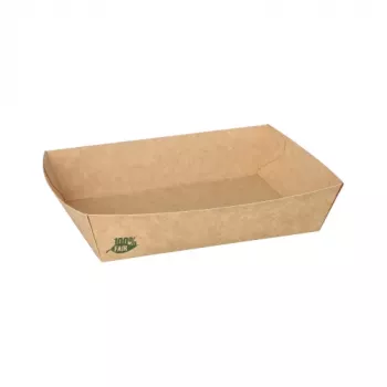 Papstar 87246 Einwegschale, rechteckig, Pappe, braun, 80 Stück