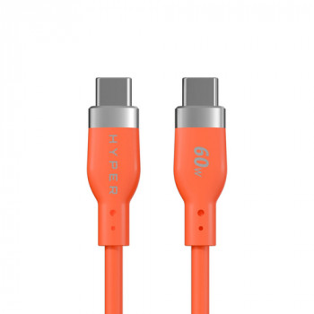 Targus HyperJuice Flex Silikon-Ladekabel USB-C auf USB-C, USB 2.0, 1,5 m, orange (HJ4011OGGL)