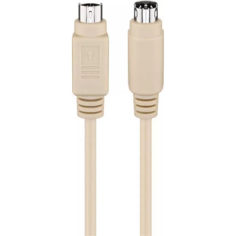 Wentronic Goobay PS/2 Tastatur-Maus-Kabel, Mini-DIN 6-Pin Stecker auf Stecker, 5 m, Grau (50557)