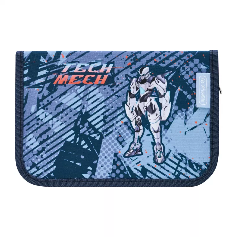 herlitz Tech Mech Federmäppchen, 31-teilig aus Polyester, Maße: (B)205 x (T)140 x (H)38 mm, 2 Klappen