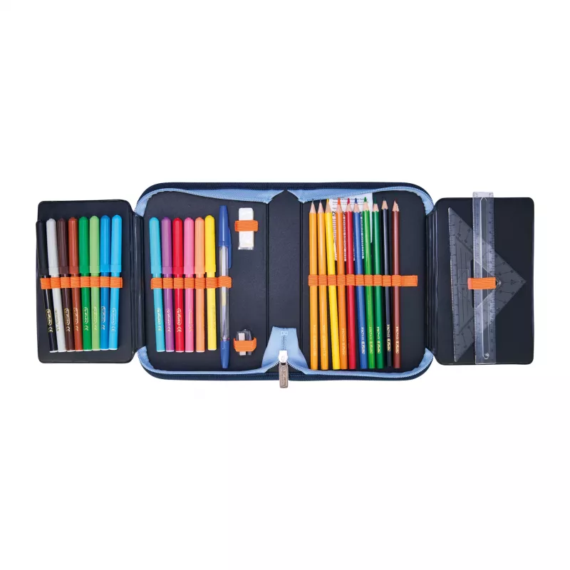 herlitz Tech Mech Federmäppchen, 31-teilig aus Polyester, Maße: (B)205 x (T)140 x (H)38 mm, 2 Klappen