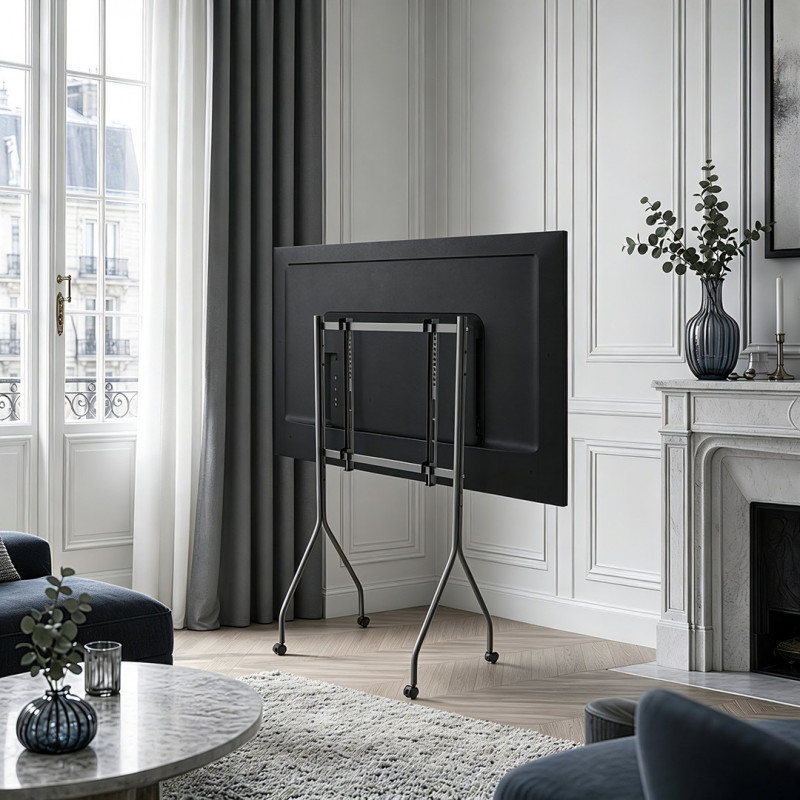 Maclean MC-180 B TV-Ständer auf Rollen, 37–80 inch, max. 50 kg, VESA 600x400, schwarz