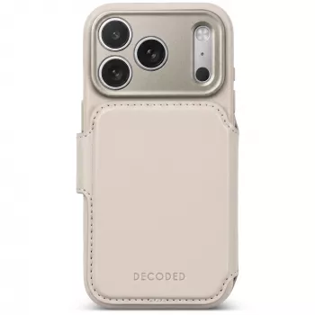 Decoded Leather Detachable Wallet Lederhülle für iPhone 18 Pro / 17 Pro, MagSafe, Taupe