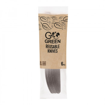 Gogreen Go Green wiederverwendbare Messer, 6 Stk., Schwarz