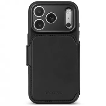 Decoded Leather Detachable Wallet Lederhülle für iPhone 18 Pro / 17 Pro, MagSafe, Schwarz