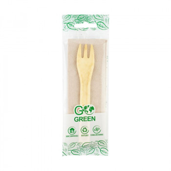 Gogreen Go Green kompostierbares Picknick-Set (Gabel, Serviette) (1901143)