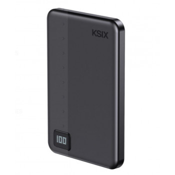 Ksix Powerbank Magslim 5000 mAh magnetisch USB-C PD 20W digitales Display Schwarz