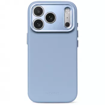 Decoded Leather Backcover – Lederhülle für iPhone 18 Pro / 17 Pro, kompatibel mit MagSafe (Sky Blue)
