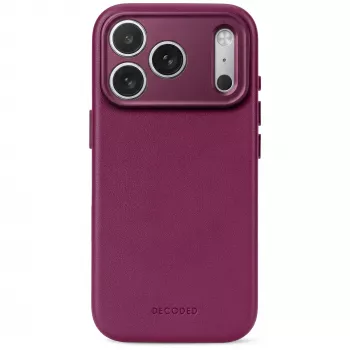 Decoded Leather Backcover – Lederhülle für iPhone 18 Pro Max / 17 Pro Max, kompatibel mit MagSafe (aubergine)