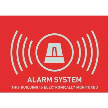 ABUS AU1315 Alarm-Warnaufkleber (UK), 74 x 52,5 mm