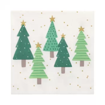 PAPSTAR “Winter Trees” Weihnachtsservietten 330 x 330 mm, bedruckt, 1/4-Falz, 3-lagig