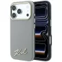 Karl Lagerfeld Saffiano kleine Script Metall-Logo MagSafe Hülle für iPhone 18 Pro Max / 17 Pro Max, Beige