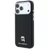 Karl Lagerfeld Genarbte Karl Head Metall MagSafe Hülle für iPhone 18 Pro Max / 17 Pro Max, Schwarz