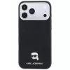 Karl Lagerfeld Genarbte Karl Head Metall MagSafe Hülle für iPhone 18 Pro Max / 17 Pro Max, Schwarz