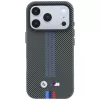 BMW M Quadrille Kevlar Tricolor Print Lines MagSafe Hülle für iPhone 18 Pro / 17 Pro, Anthrazit
