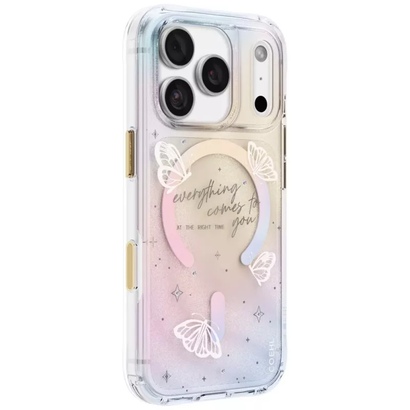 UNIQ Coehl Ellie Hülle für iPhone 18 Pro / 17 Pro, magnetisches Laden, Prism Bloom