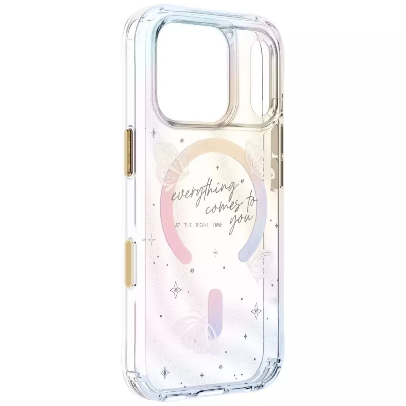 UNIQ Coehl Ellie Hülle für iPhone 18 Pro / 17 Pro, magnetisches Laden, Prism Bloom