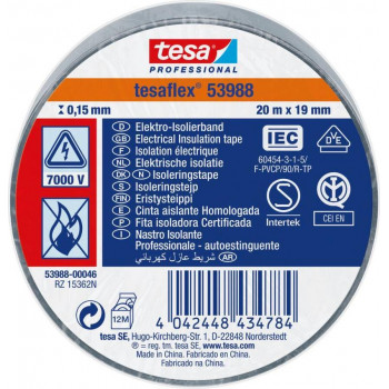 Tesa Weich-PVC-Isolierband, 19mm x 20m, Weiß