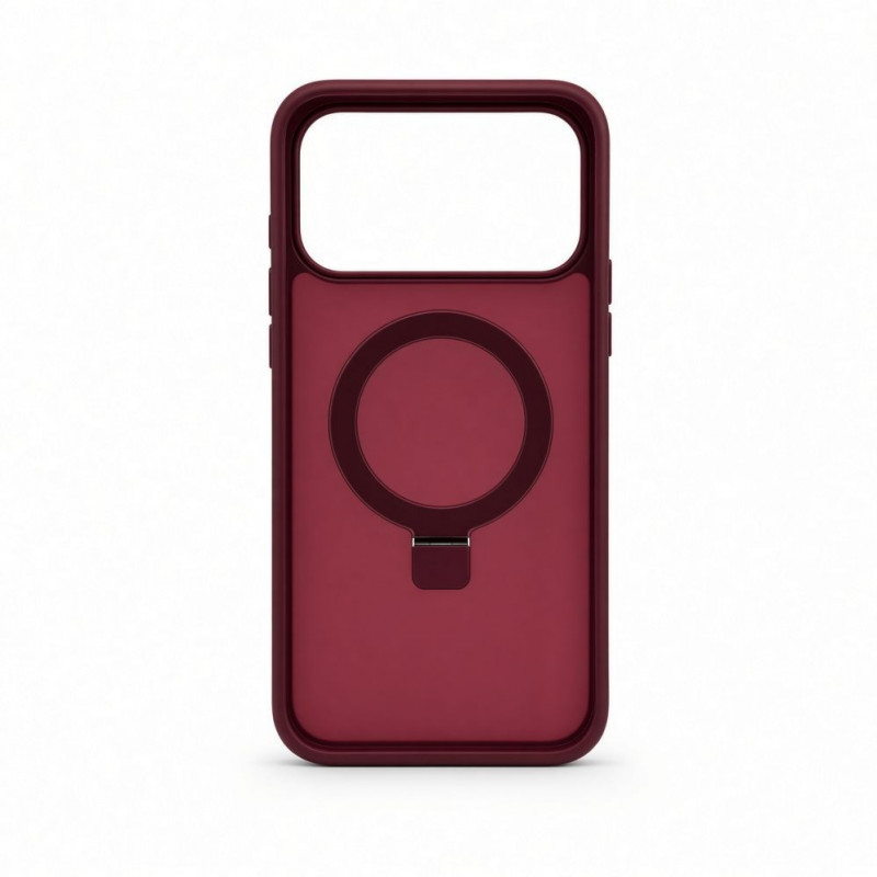 Evelatus Shield Hülle mit MagSafe & Stand für Apple iPhone 18 Pro Max, matter Ring, burgunderrot