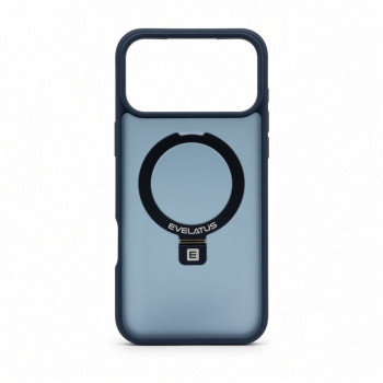 Evelatus Shield Hülle mit MagSafe & Stand für Apple iPhone 18 Pro Max, matter Ring, marineblau