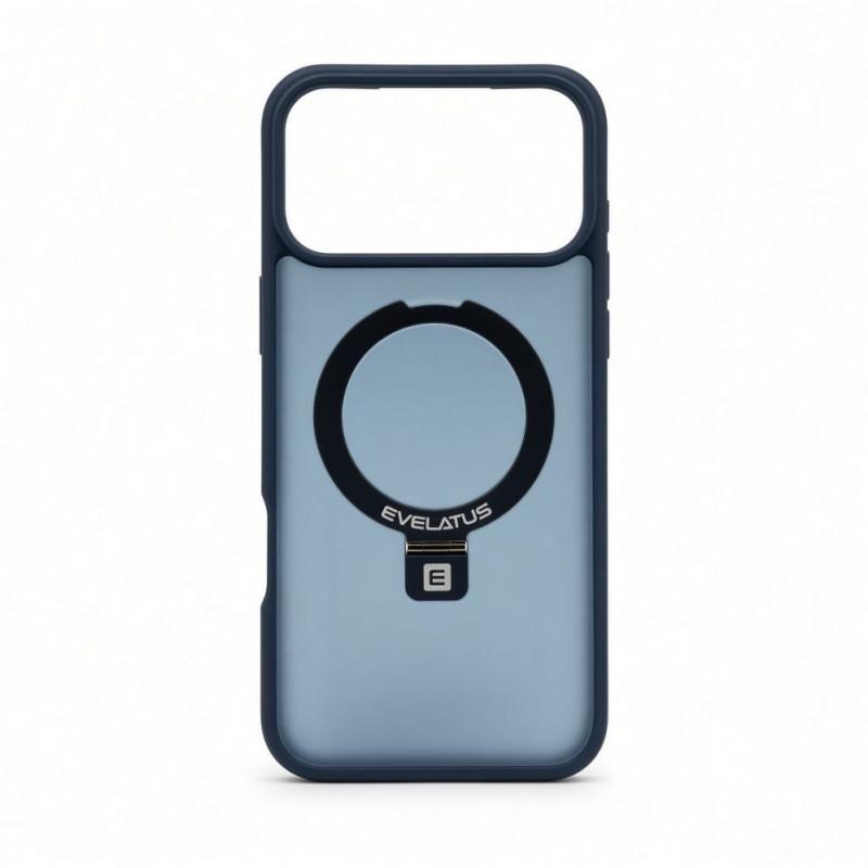 Evelatus Shield Hülle mit MagSafe & Stand für Apple iPhone 18 Pro Max, matter Ring, marineblau
