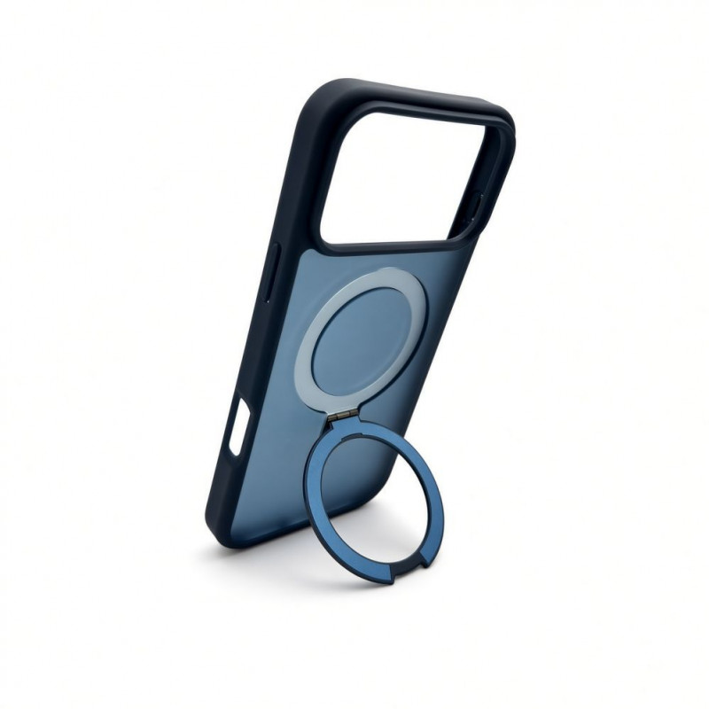 Evelatus Shield Hülle mit MagSafe & Stand für Apple iPhone 18 Pro Max, matter Ring, marineblau