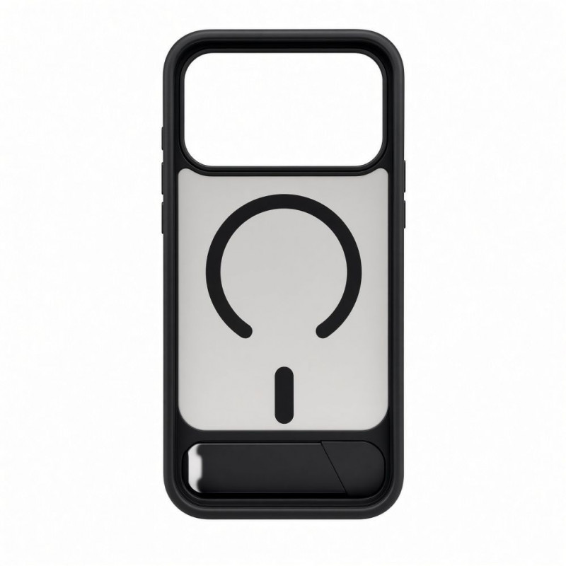 Evelatus MagSafe-Hülle mit Gummibeschichtung und Ständer für Apple iPhone 18 Pro Max, Schwarz