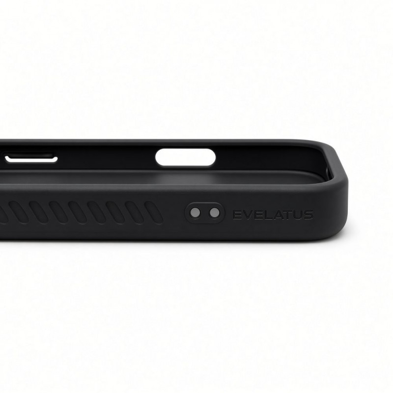 Evelatus MagSafe-Hülle mit Gummibeschichtung und Ständer für Apple iPhone 18 Pro Max, Schwarz