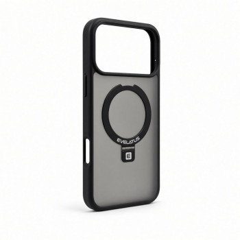 Evelatus Shield Hülle mit MagSafe & Stand für Apple iPhone 18 Pro, matter Ring, schwarz
