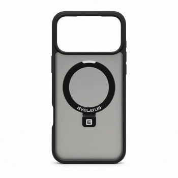 Evelatus Shield Hülle mit MagSafe & Stand für Apple iPhone 18 Pro, matter Ring, schwarz