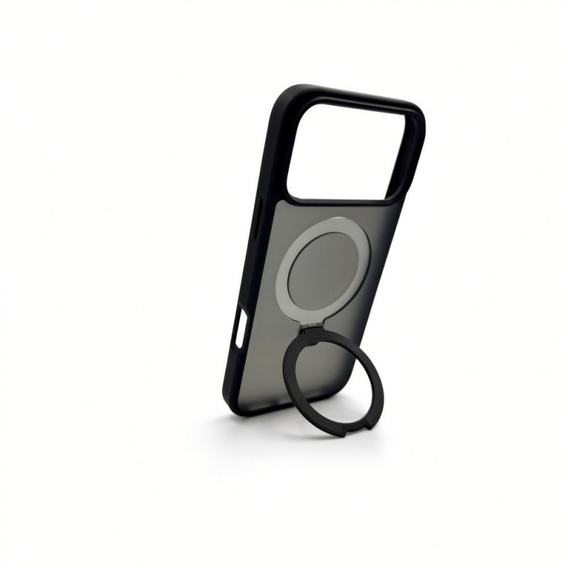 Evelatus Shield Hülle mit MagSafe & Stand für Apple iPhone 18 Pro, matter Ring, schwarz