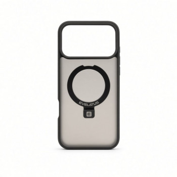 Evelatus Shield Hülle mit MagSafe & Stand für Apple iPhone 18 Pro, matter Ring, rauchgrau